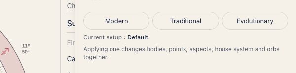 Recommended presets in chart settings
