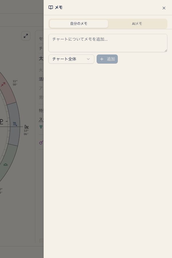 保存したチャートに添えるメモ欄